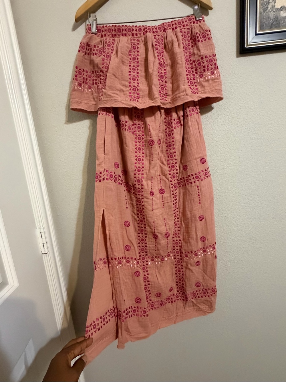 VICI Blush Peach Lightweight Drawstring Top. NWT